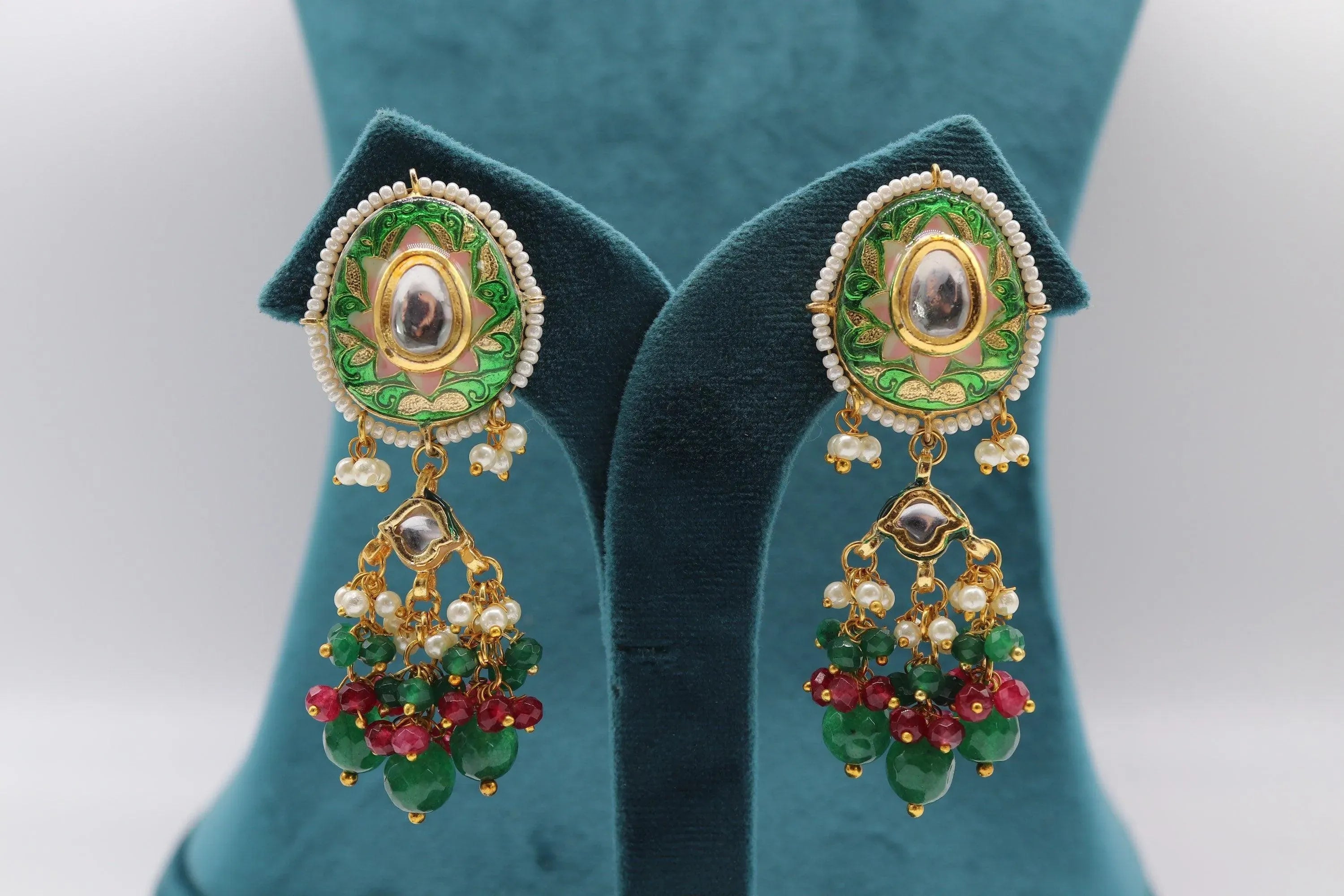 Green Kundan Necklace Set Indian Jewelry Kundan Indian Necklace Indian Choker Indian Wedding Necklace Set Kundan Choker