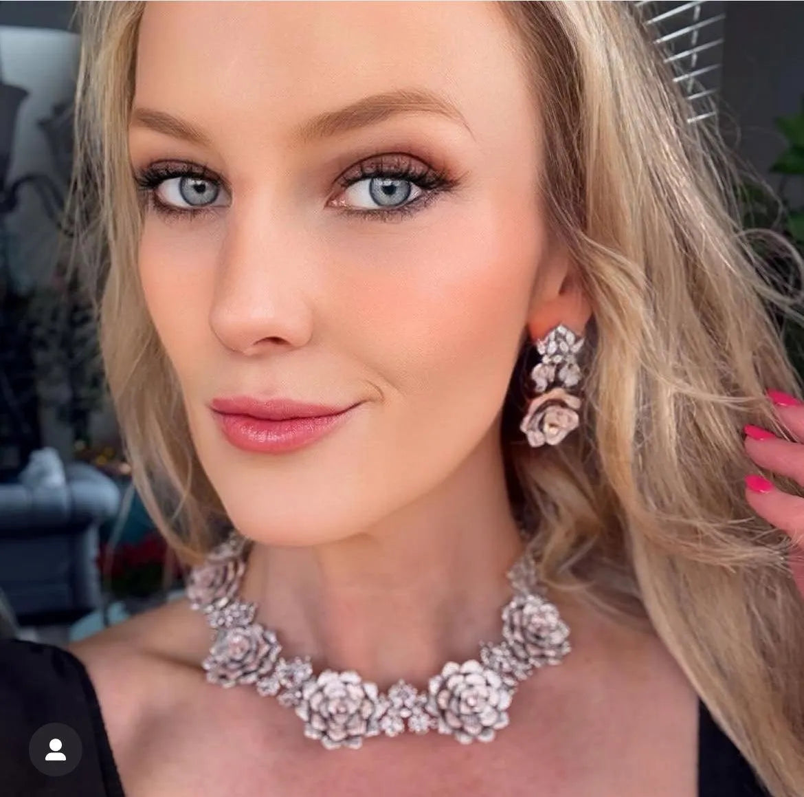 Ira CZ Rose Necklace