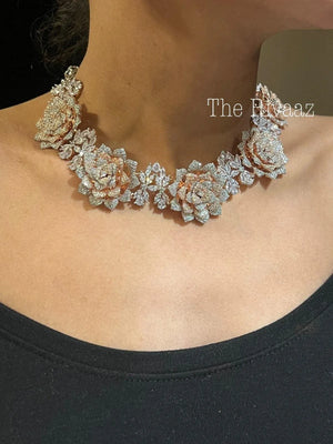 Ira CZ Rose Necklace