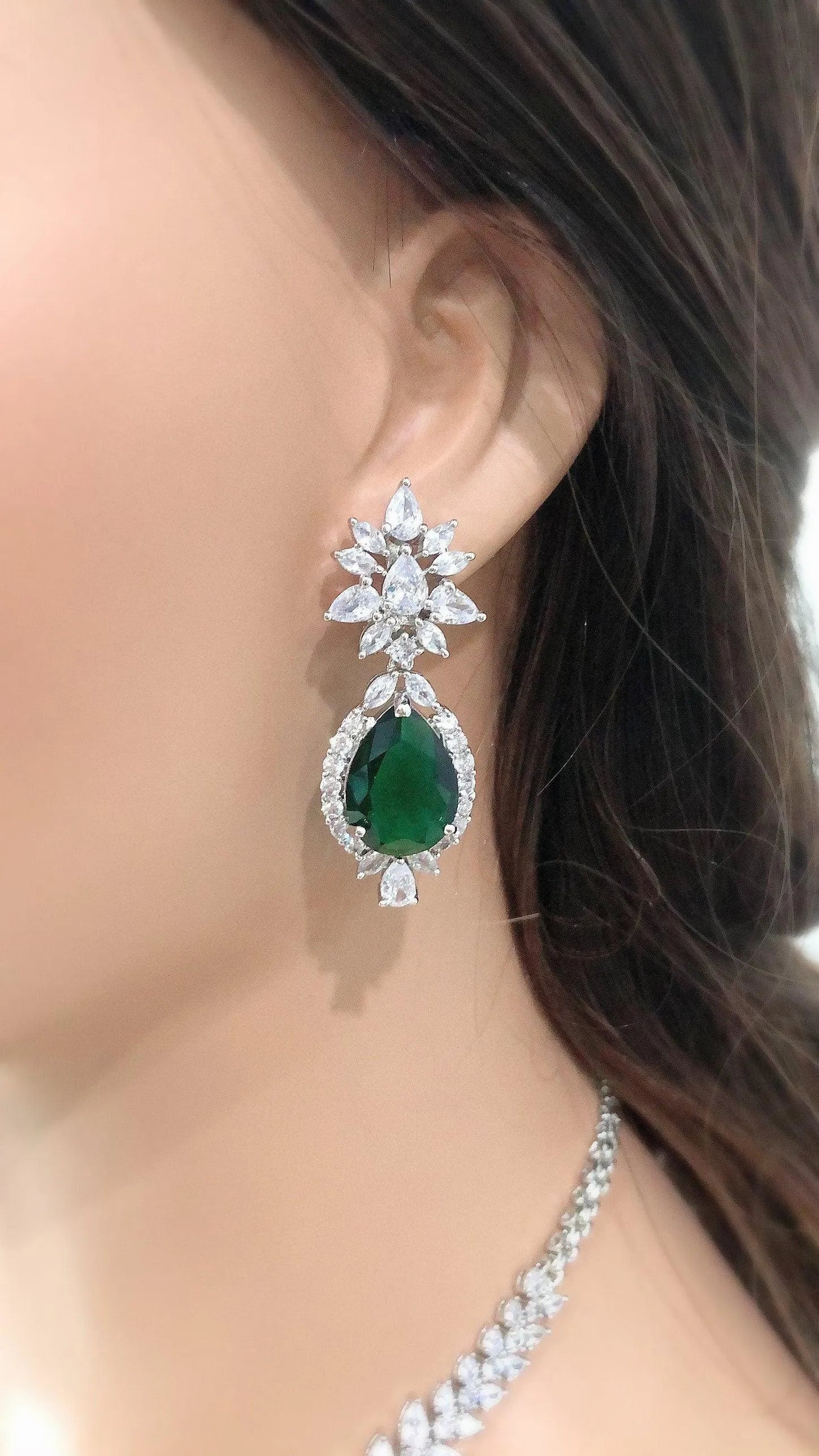 Jan Emerald Cubic Zirconium Necklace