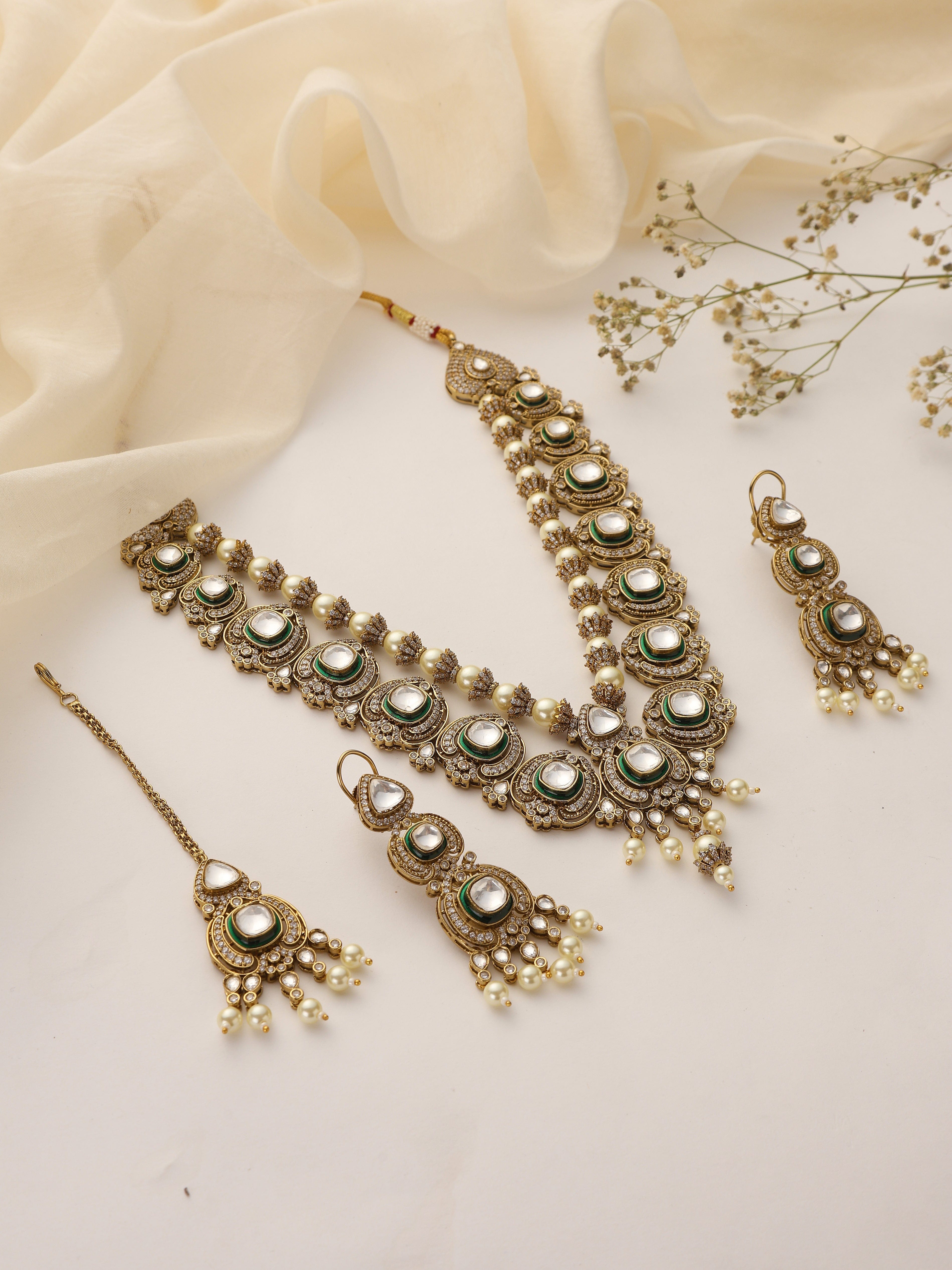 Jodha Long Kundan Set