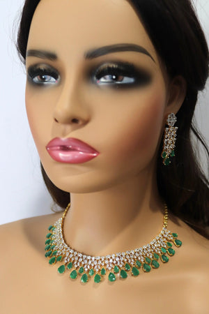 June Gold Emerald CZ Necklace