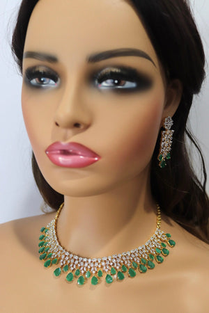 June Gold Emerald CZ Necklace