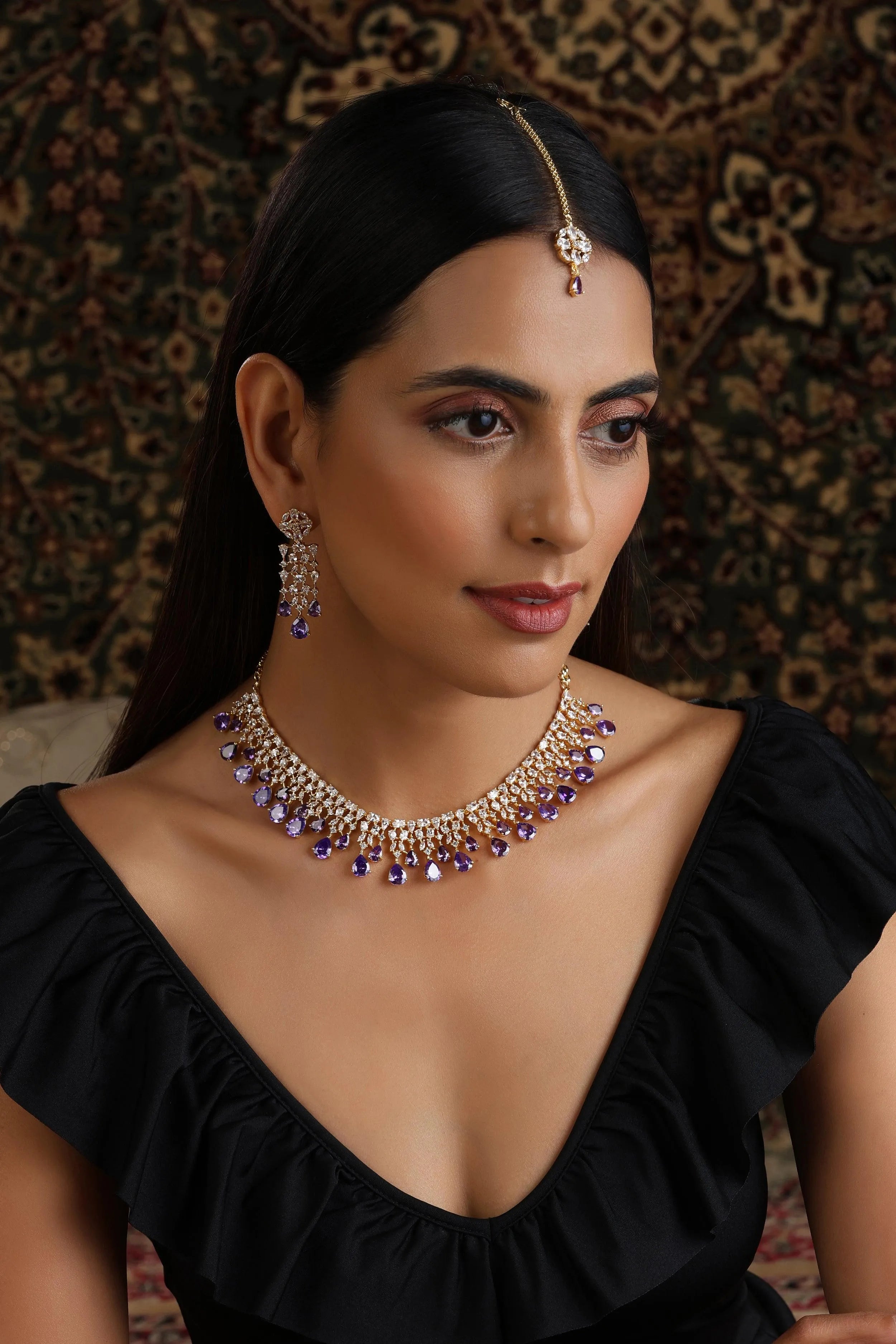 June Lavender Gold Necklace