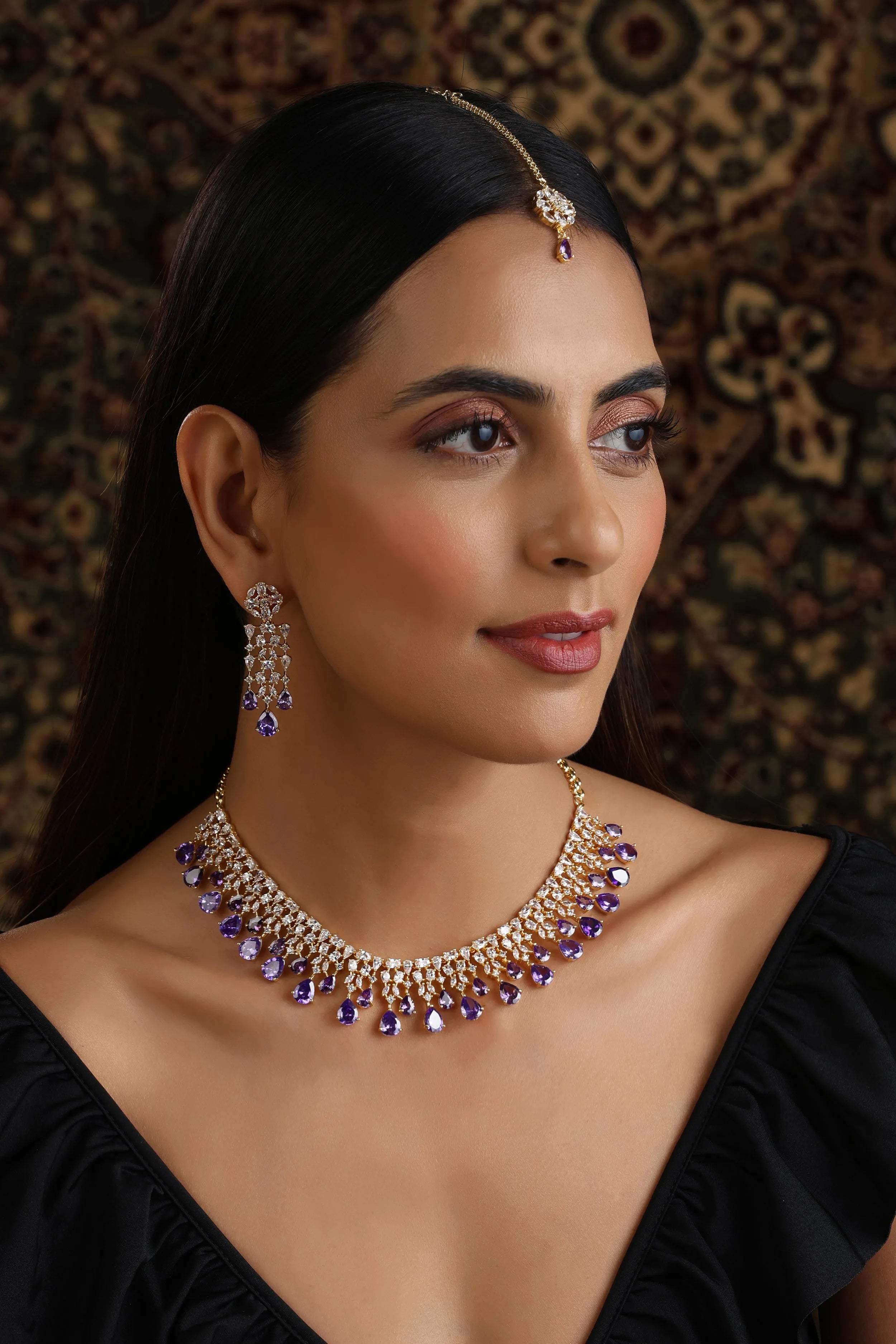 June Lavender Gold Necklace