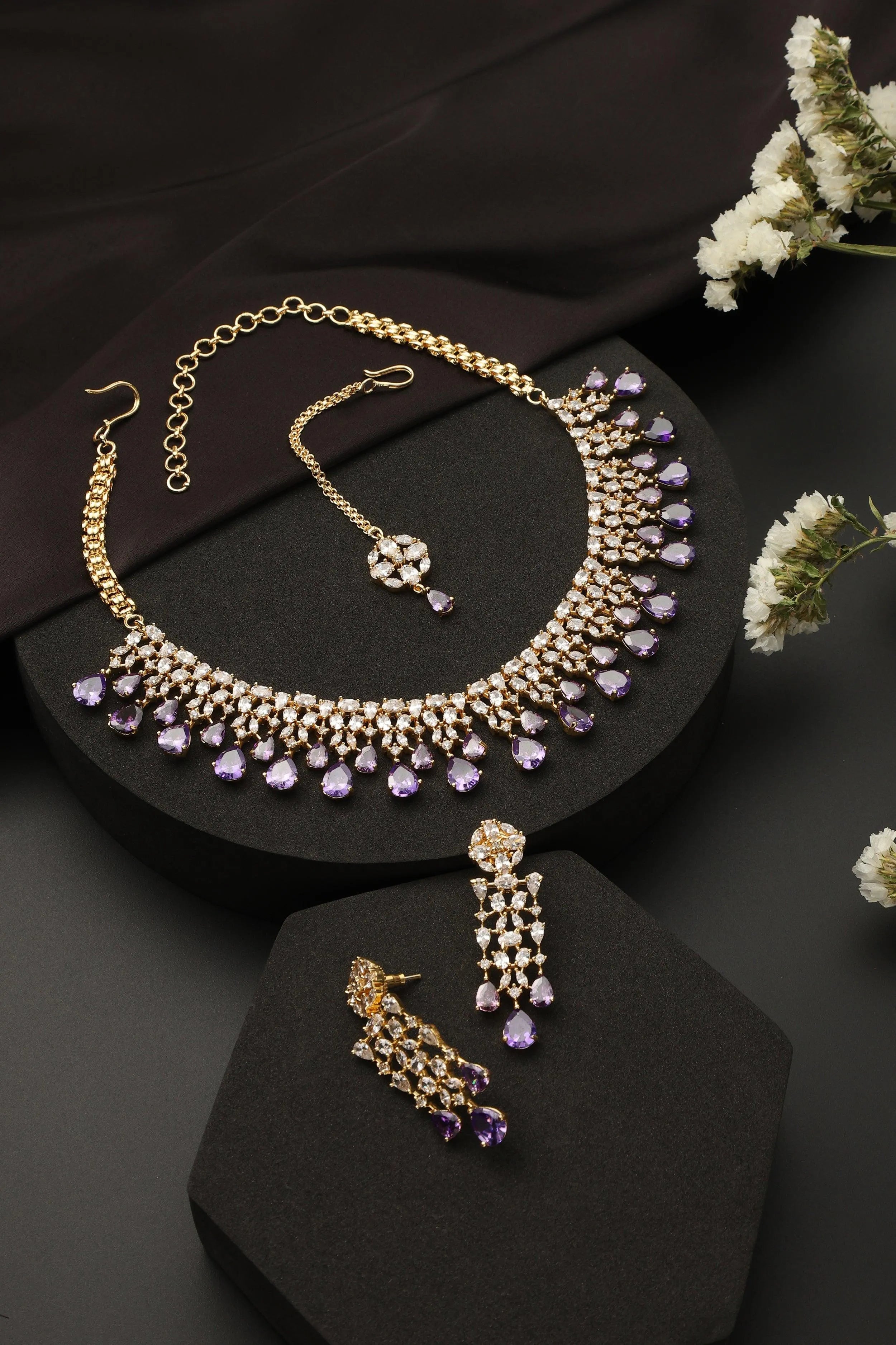 June Lavender Gold Necklace