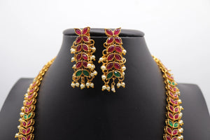 Kemp 24 Inch Ruby Green Mala Necklace