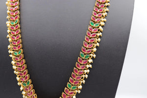 Kemp 24 Inch Ruby Green Mala Necklace