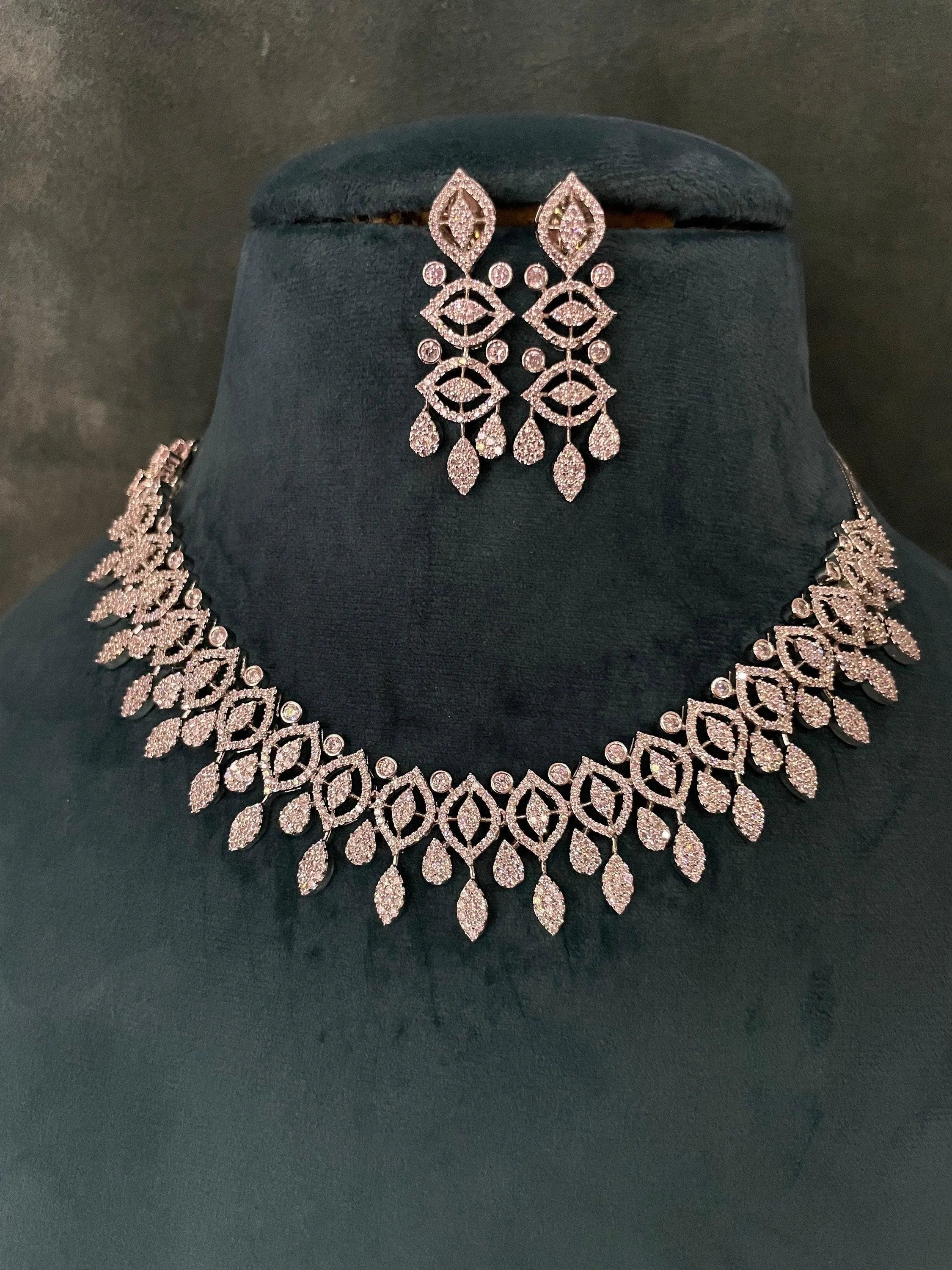 Kim Silver CZ Diamond Necklace