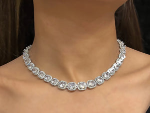 Luna Delicate Silver CZ Diamond Necklace