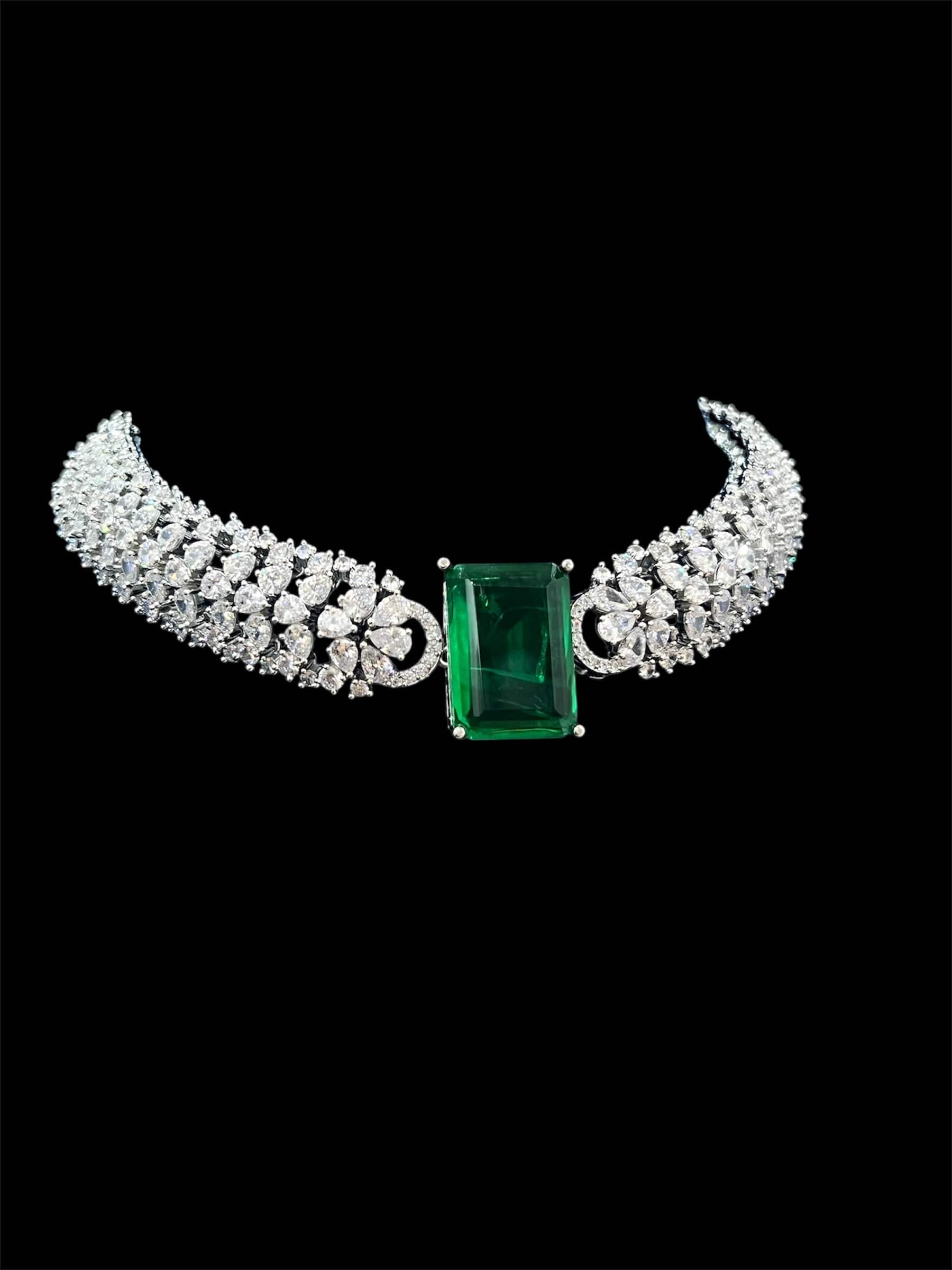 Malaika Inspired Emerald  Doublet Choker