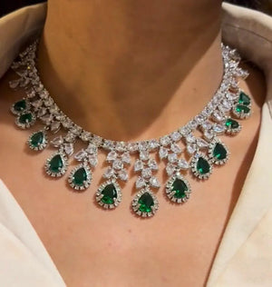 May Emerald Diamond Necklace