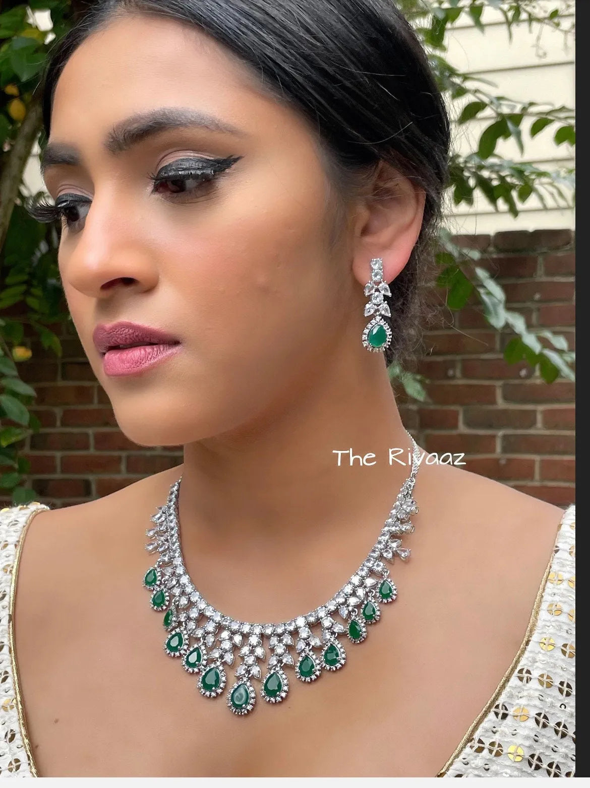 May Ruby CZ Diamond Necklace