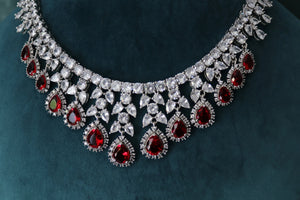 May Ruby CZ Diamond Necklace