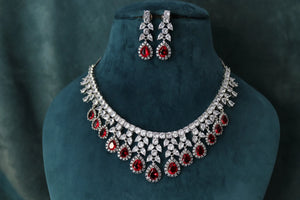 May Ruby CZ Diamond Necklace