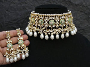 Mint Kundan Choker/ Choker/ Indian Jewelry/ Indian Choker/ Bollywood Jewelry/ Fine Kundan Necklace/ Kundan Jewelry