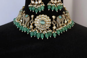 Mint Kundan Choker Necklace