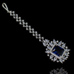 Misha Sapphire Diamond Silver Long Short Necklace
