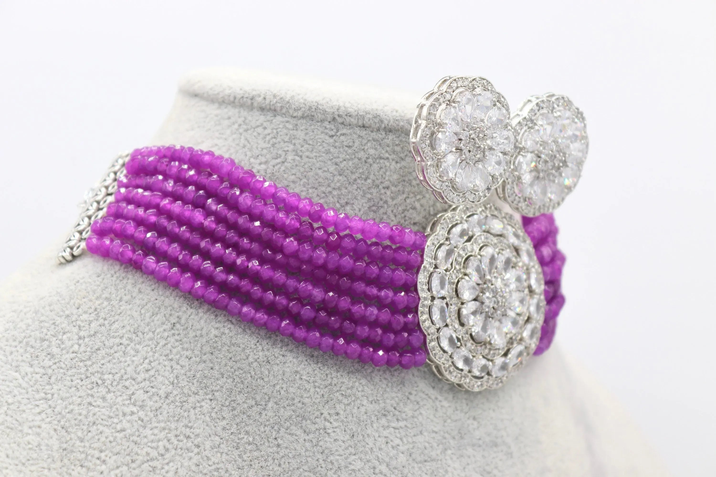 Mona Purple Silver Choker