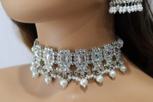 Myra Octo Silver Polki Choker Necklace