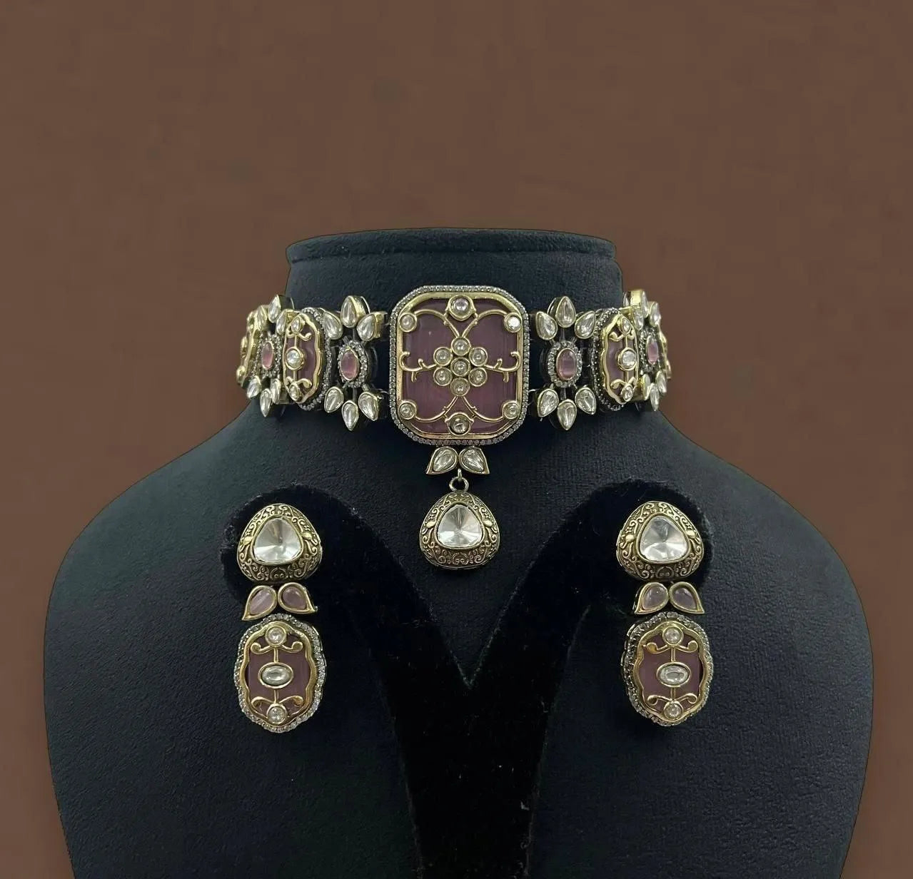 Pink Nisha Kundan Choker