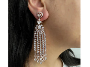 Rose Gold Waterfall CZ Earrings