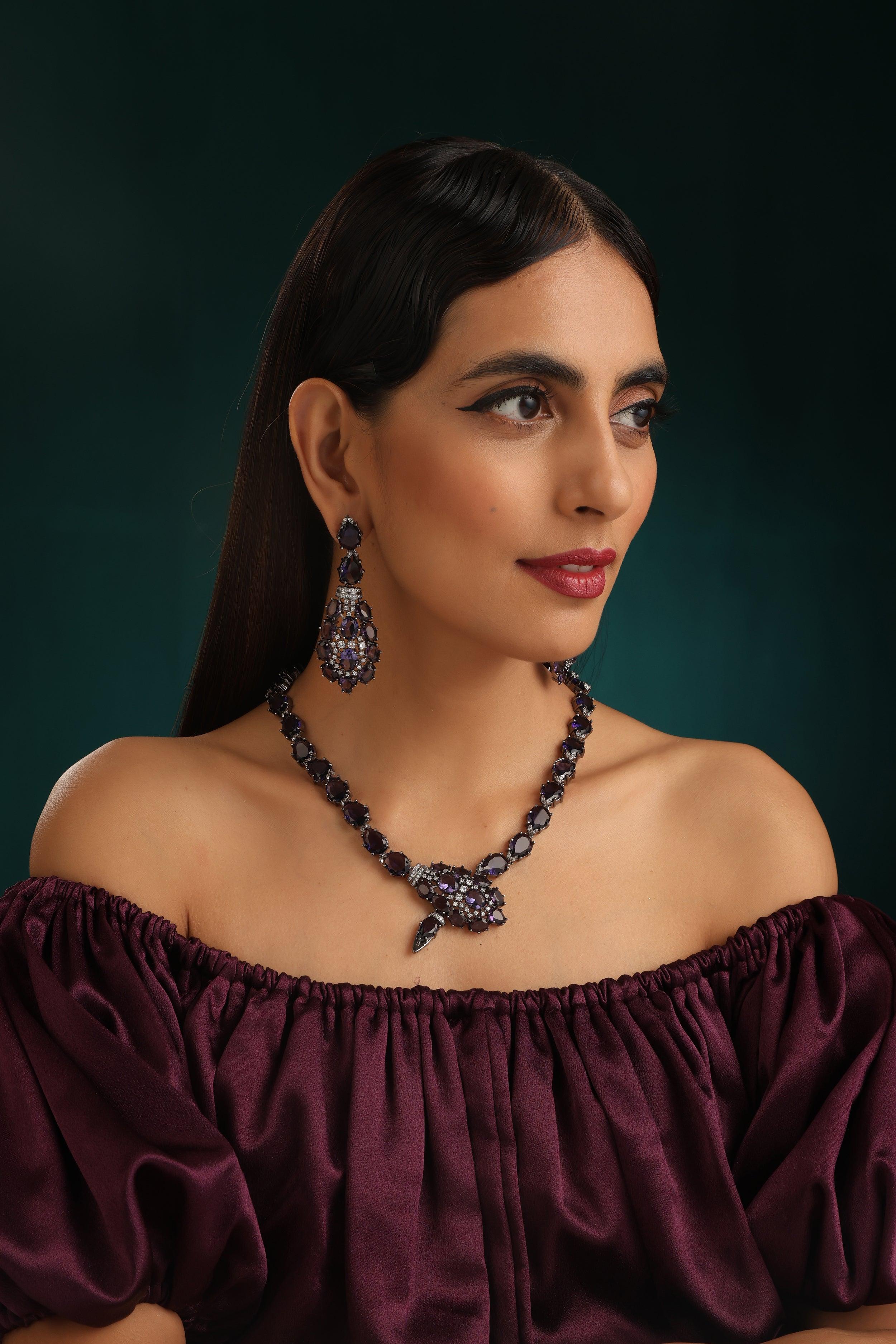 Sapphire Snake Necklace Set