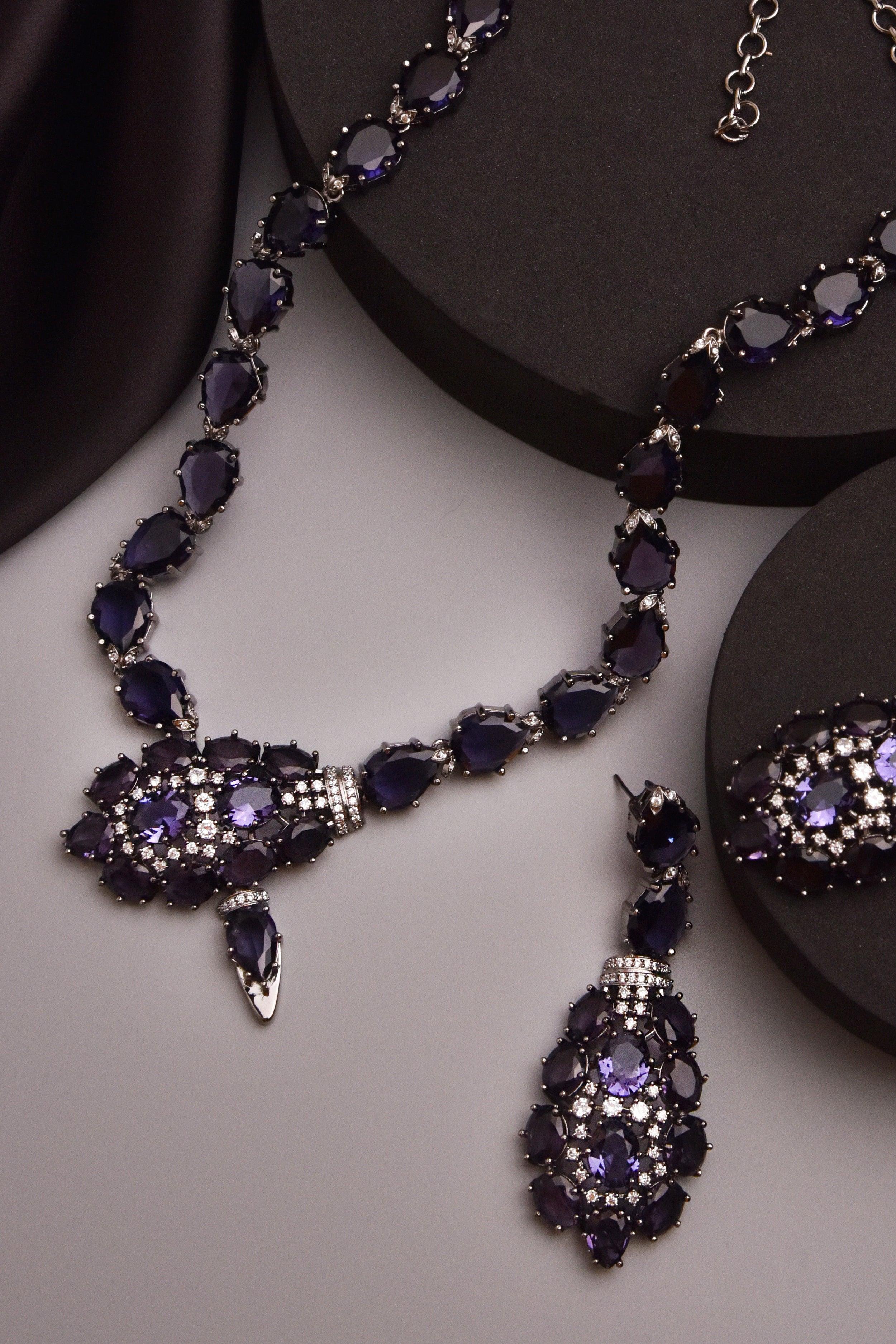 Sapphire Snake Necklace Set