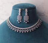 Silver Nia CZ Necklace Set