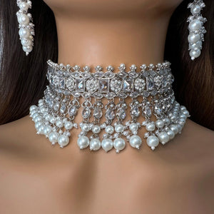 Silver Polki Choker Necklace