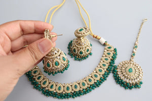 Simi Emerald Green Polki Necklace