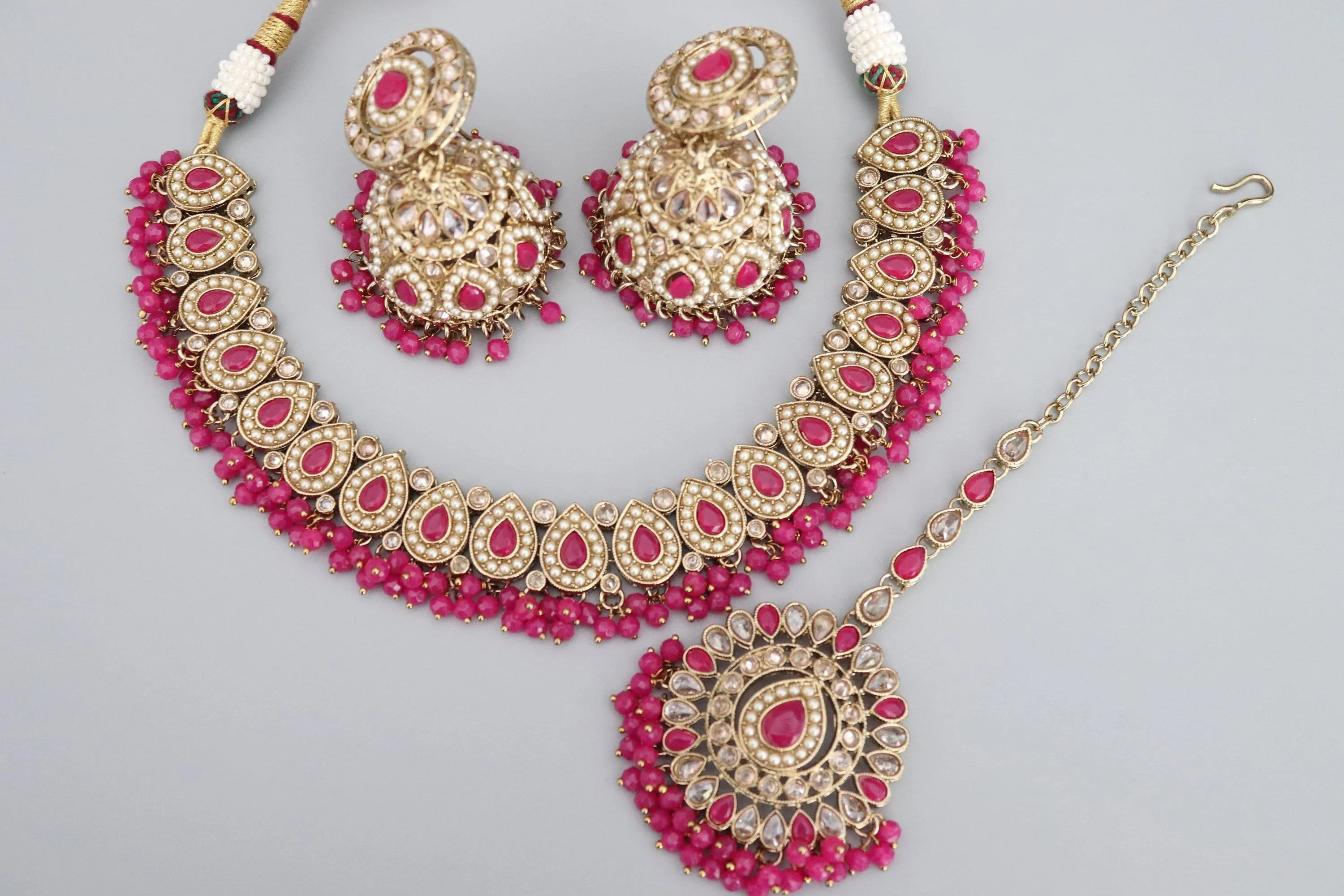 Simi Hot Pink Polki Necklace