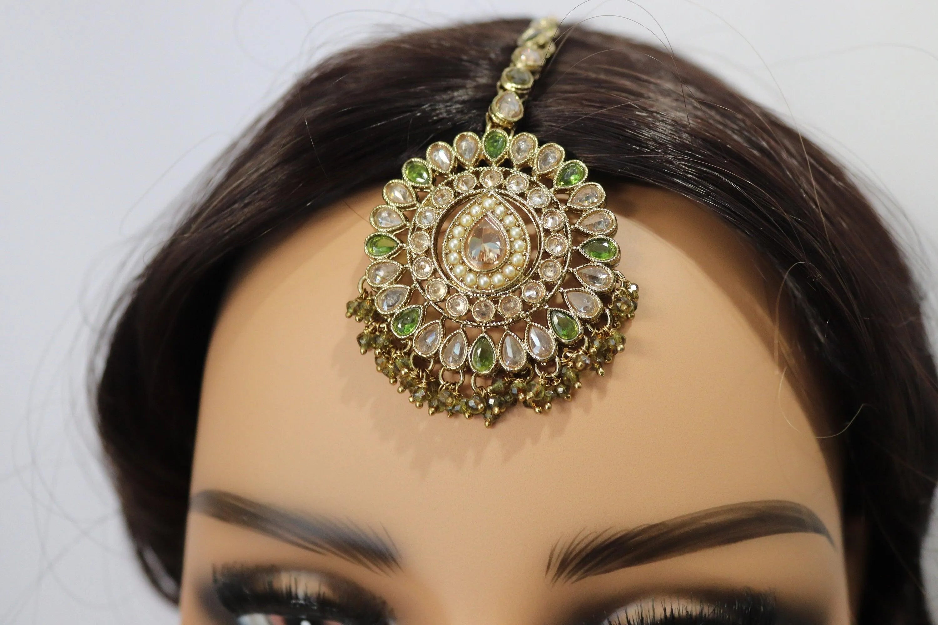 Simi Mehendi Green Peridot Gold Polki Necklace