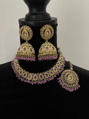 Simi Purple Polki Necklace