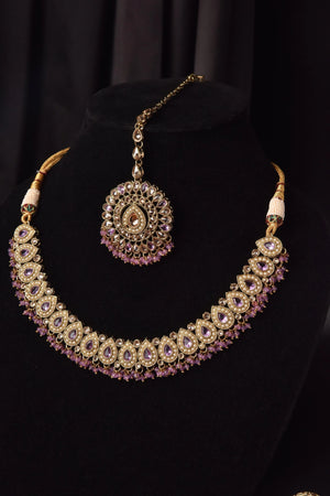 Simi Purple Polki Necklace