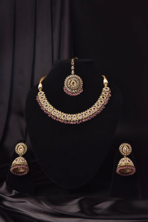 Simi Purple Polki Necklace