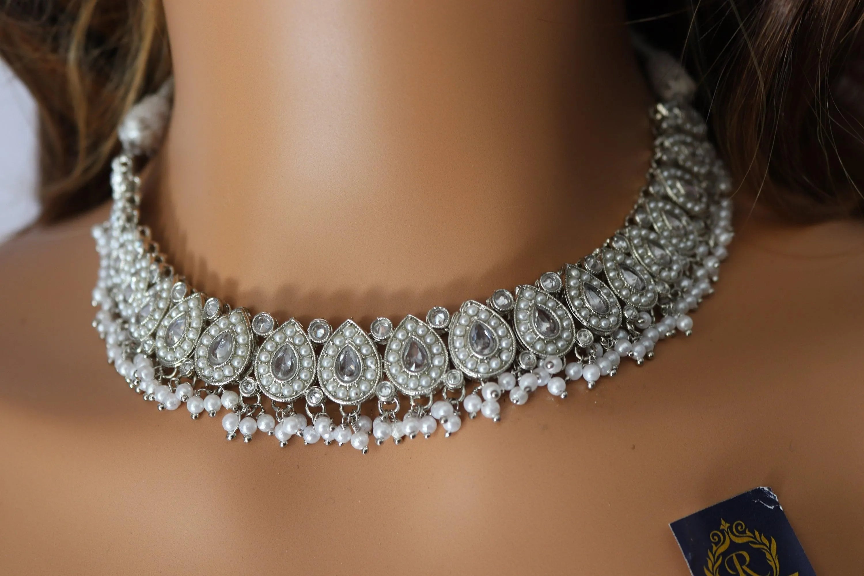 Simi Silver Polki Necklace