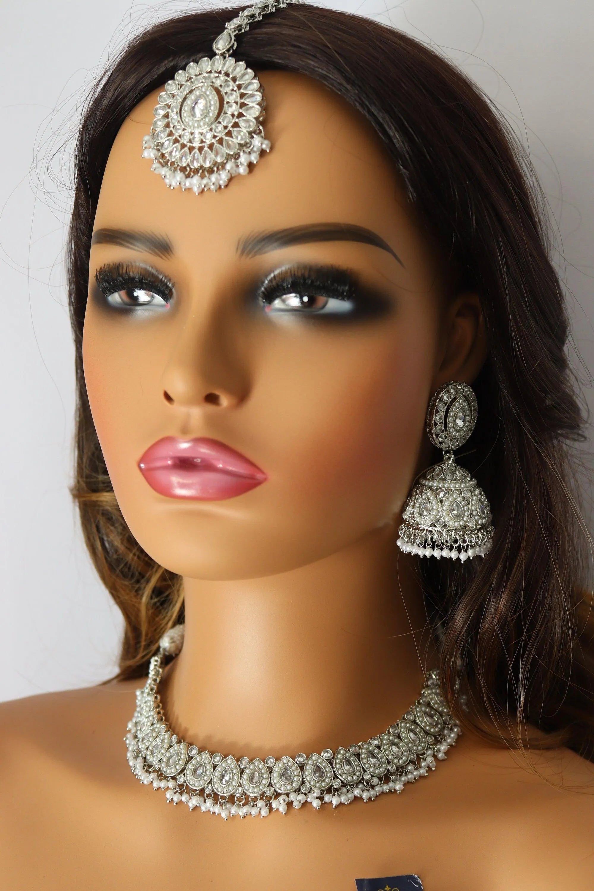 Simi Silver Polki Necklace
