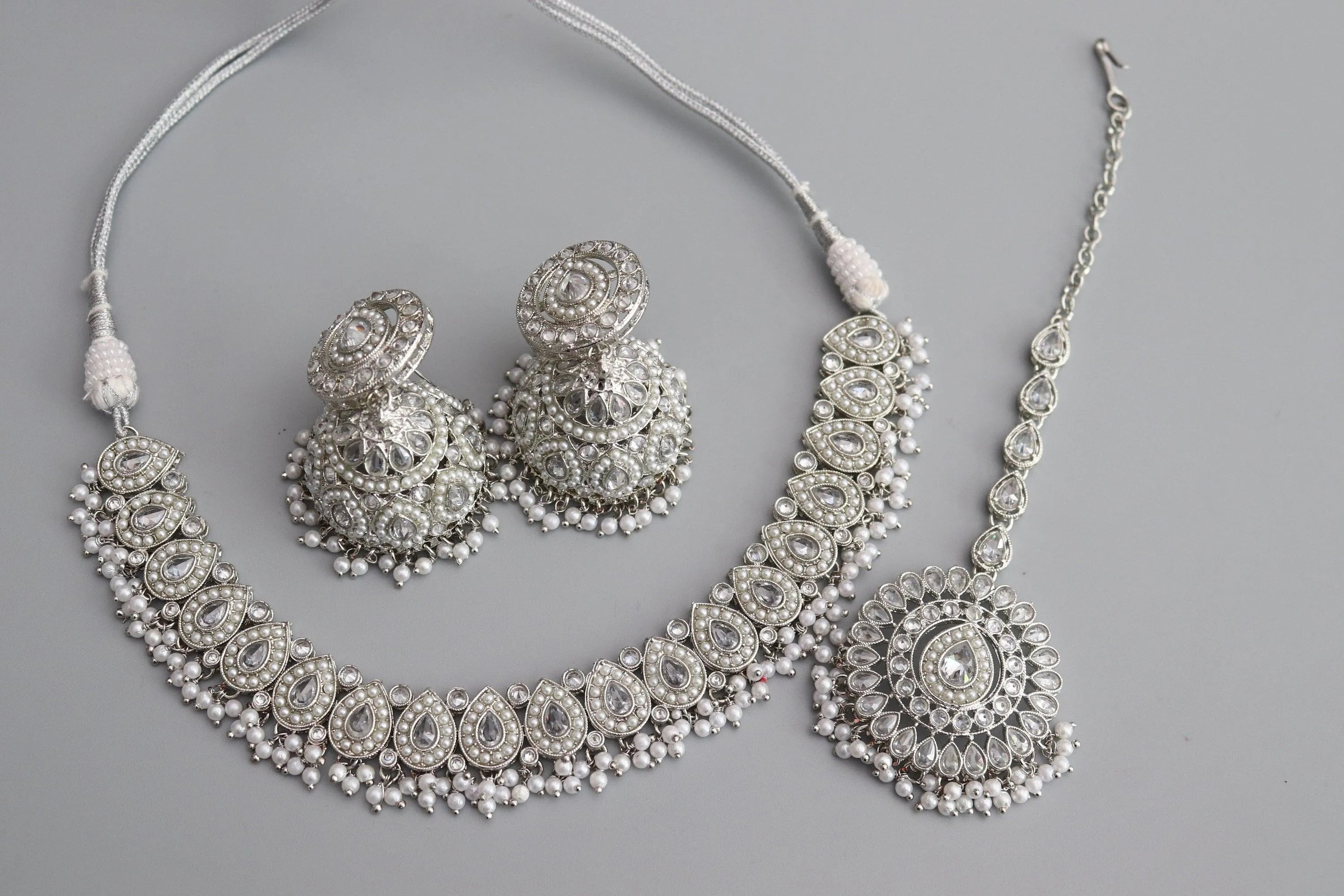 Simi Silver Polki Necklace