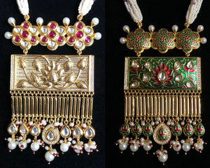 GlambyRivaaz Necklaces Two Way Both Side Fine Kundan Long Necklace