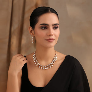 Uncut Polki Antique Necklace with Earrings