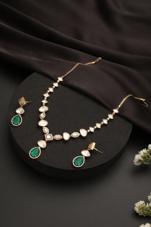 Uncut Polki Emerald Doublet Set