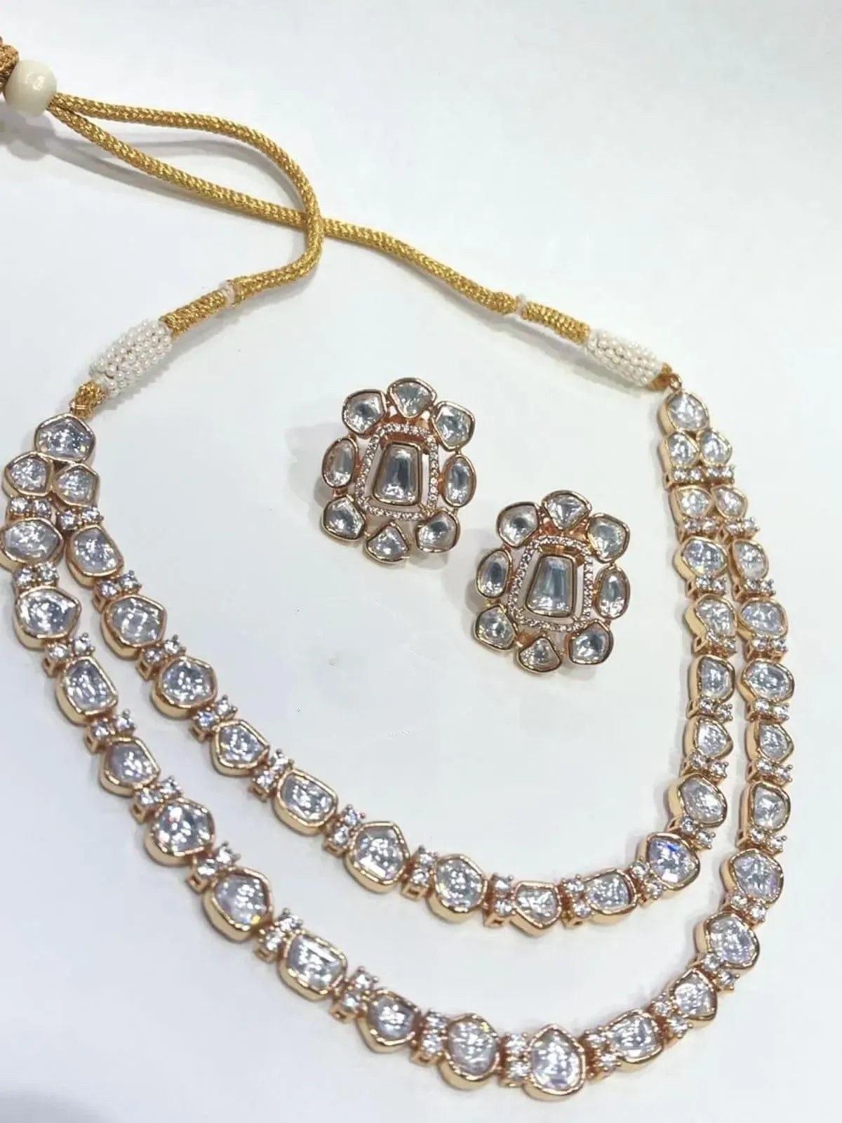 Uncut Polki Rose Gold Necklace