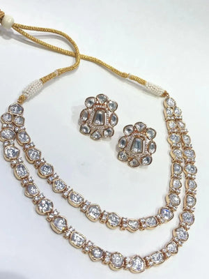 Uncut Polki Rose Gold Necklace