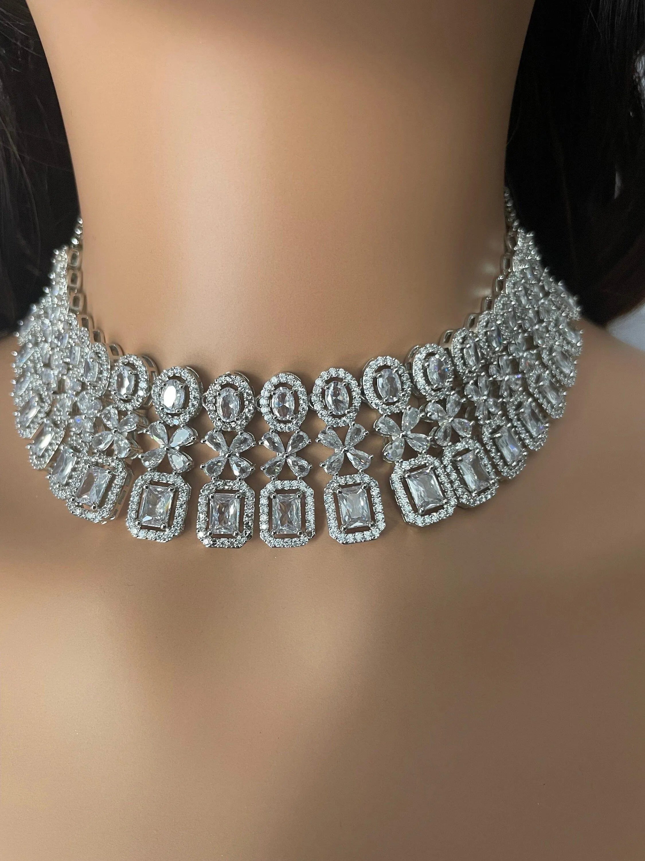 White Diamond Choker Necklace