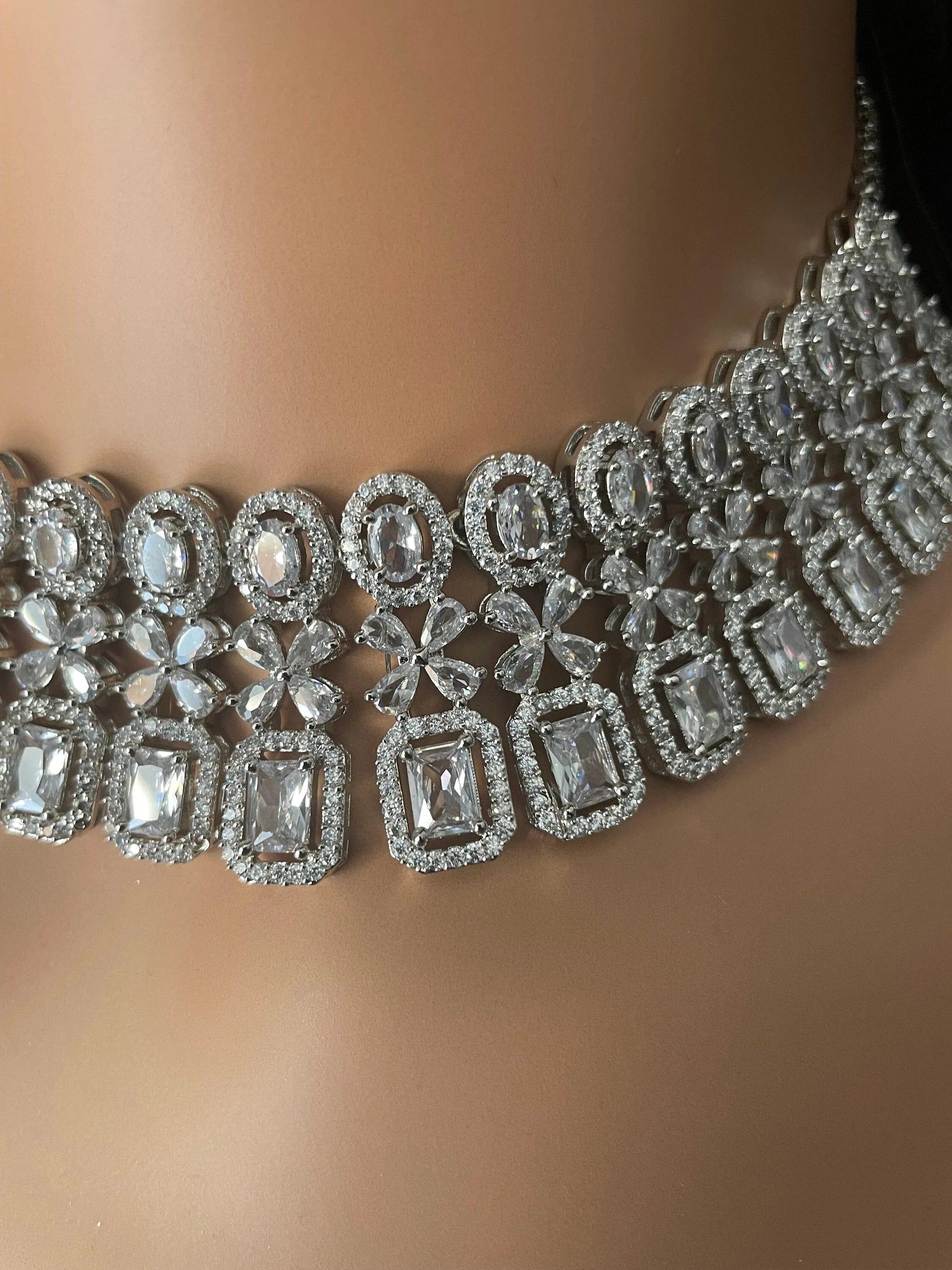 White Diamond Choker Necklace