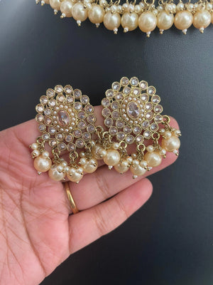 Zia Antique Gold Polki Choker with chaandbali