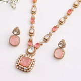 Peach Doublet Kaira Necklace Set