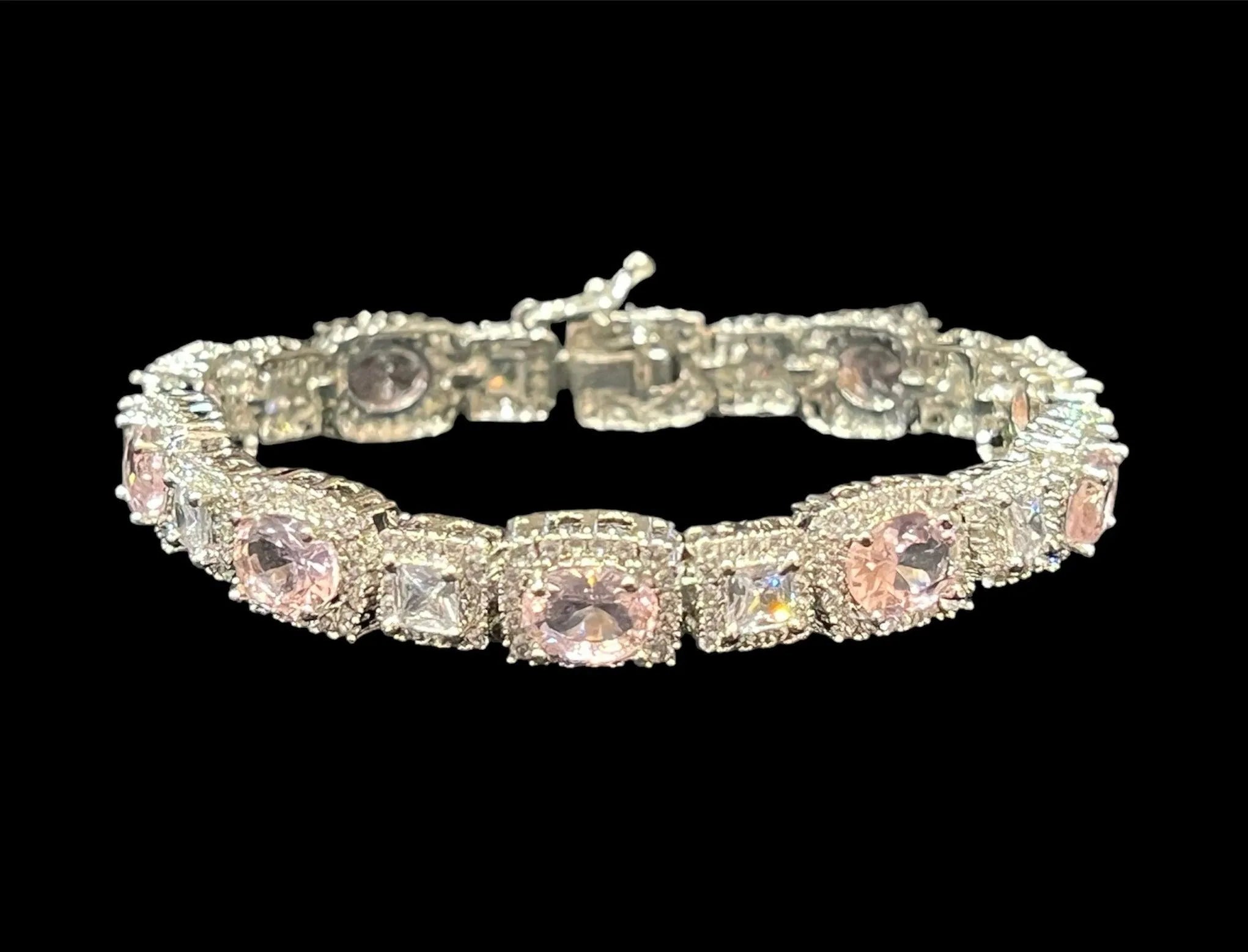 Pink CZ Oval Bracelet