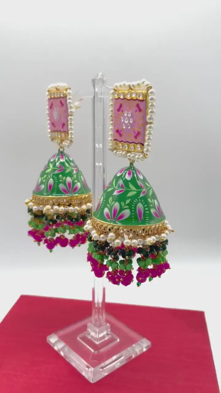 Meenakari Jhumka | Indian Jewelry | Punjabi Jewelry | Pakistani Jewelry | Indian Wedding Jewelry | Bollywood Jewelry